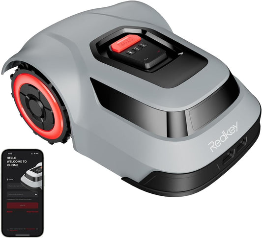 Redkey MGC1000 Smart Robotmaaier met Begrenzingskabel voor 1000 m² - C-TOF-Technologie, Padplanning & Kaarttekening, 45% Hellingsvermogen, Stille App-bediening, 57 dB