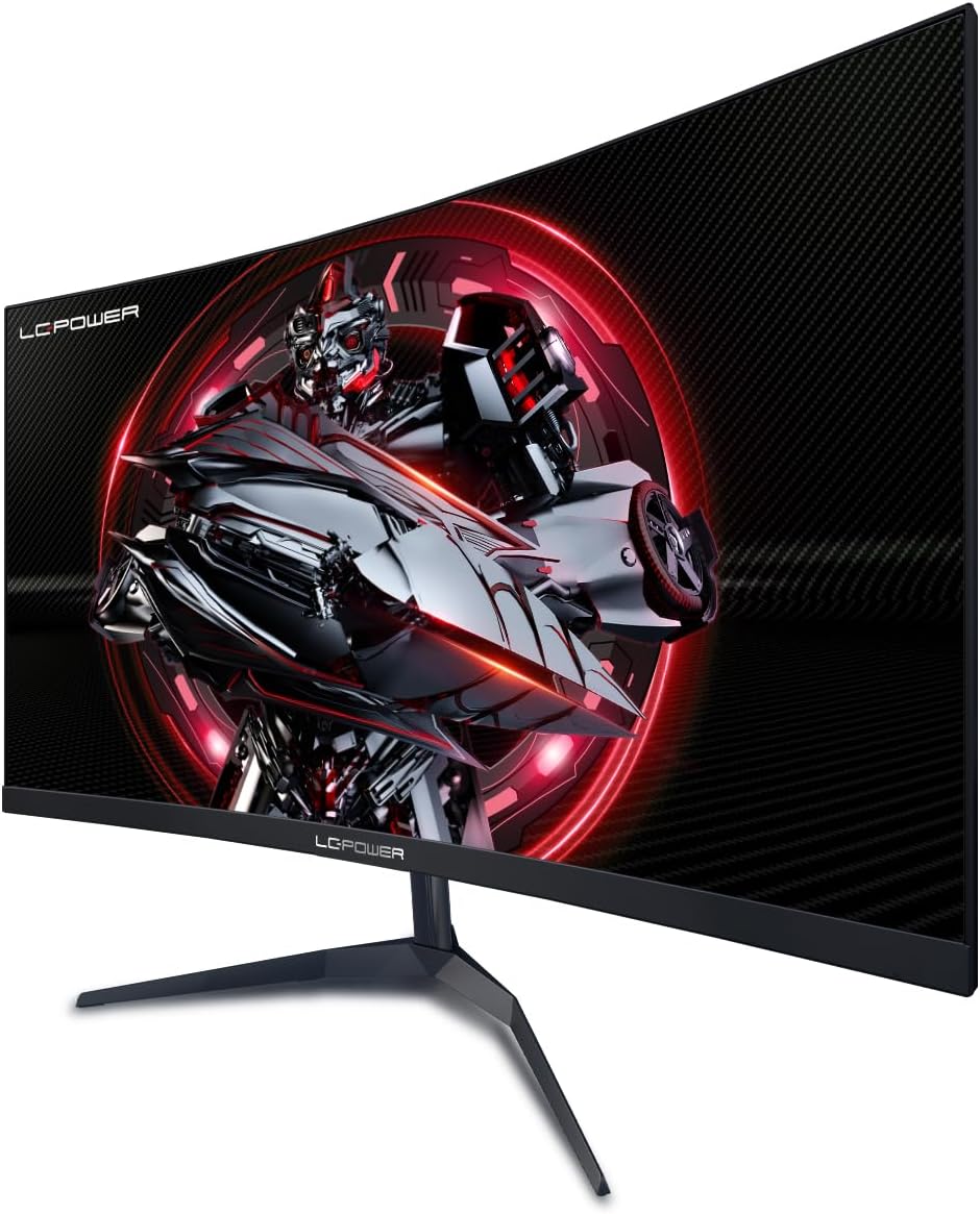 LC-Power 24 Inch FHD Gaming Monitor 165Hz 1920x1080, 1500R, FreeSync, G-SYNC COMPATIBE, HDR Ready, DP & HDMI,1ms, LC-M24-FHD-165-C-V2
