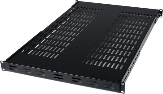 StarTech.com 1 HE Verstelbaar geperforeerd server rack mount opbergvak - 80 kg - 49 tot 97 cm instelbare inbouwdiepte universeel opbergvak voor 19" AV/netwerkkast - 70 cm diep (ADJSHELF)