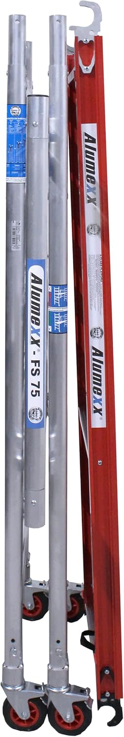 Alumexx FS 75 Klappgerüst (Red-Line) - Kamersteiger - Werkgerüst - Bouwsteiger - Alu steiger - Rolsteiger - Draagvermogen: 375 kg (Type A + B (4m werkhoogte))
