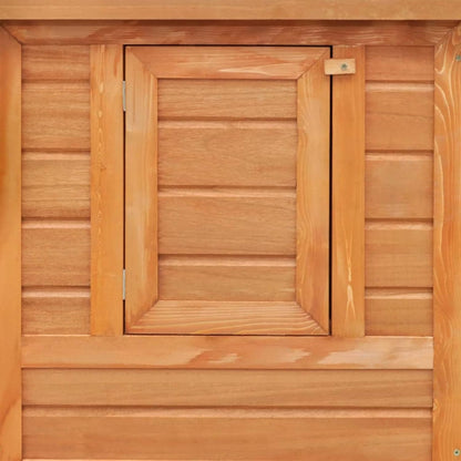 Outdoor Chicken Coop Large Wooden with Closed Door and Rabbit Space, Large Chicken Coop Made of Wood with 1 Egg Cage, 192 x 75 x 103 cm