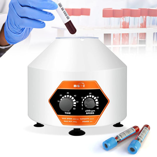Bonvoisin Lab Centrifuge Machine 6X20ml, 4000rpm, 60min Timing, 1790xg Centrifugaalkracht met Transparant Deksel, PRP PRF Gebruik voor 5/7/10ml Vacutainer & 10/15ml Centrifugeerbuisjes
