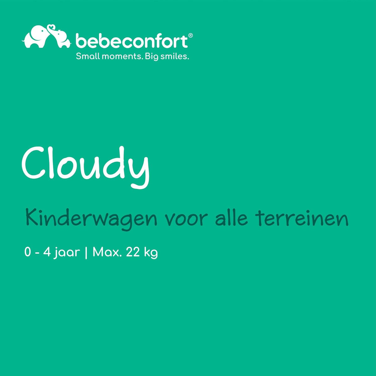 Bebeconfort Cloudy, All-terrain Kinderwagen met Luchtbanden, 0-4 jaar (max. 22 kg), Baby Wandelwagen, Snel inklapbaar, 3 Grote Luchtwielen, Verstelbare Duwstang, Ruime Opbergmand, Mineral Graphite