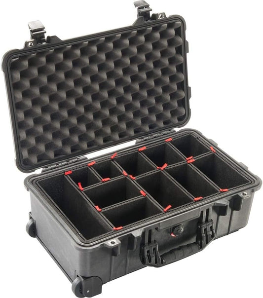 Peli Case 1510 Trolley met Trekpak indelingssysteem, zwart, camerakoffer, fotokoffer, outdoorkoffer, waterdicht, IP67, zwart, Mittlerer Schutzkoffer, koffer