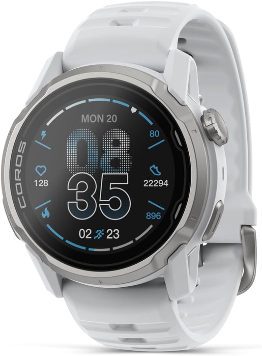 COROS APEX 4 (42 mm) GPS-horloge, 1,2-inch MIP-touchscreen, wereldwijde kaarten met stapsgewijze navigatie, batterijduur van 34 dagen, microfoon voor het opnemen van spraakmemo's, realtime weer - Wit