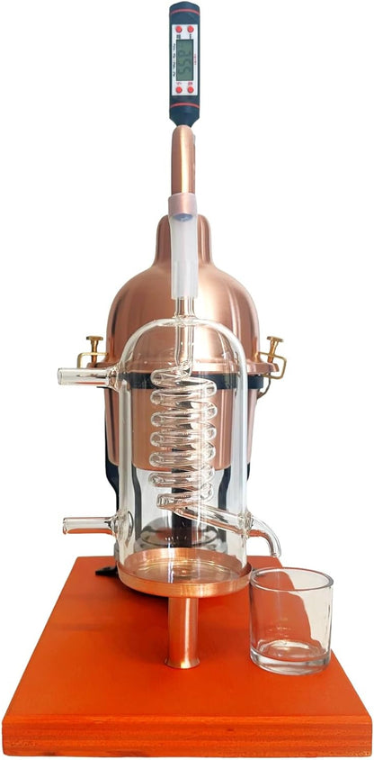 CAFA Copper Alembic Distiller with Bohemian Glass Spool, 0.6 L Capacity - QUORE