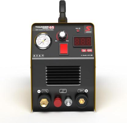 SUSEMSE Plasma Cutter Pilot Ignition, IGBT Inverter High Frequency Plasma Cutter, 65 Amp Pilot Plasma Cutting Machine - THUNDER 65 (230 V, Cutting Current 20-65 A, Cutting Capacity up to 18mm, 4-6 bar