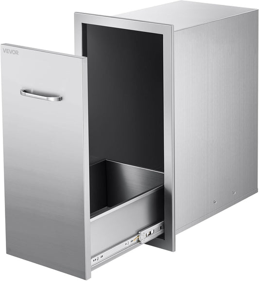 VEVOR Buitenkeuken prullenbak, 30 cm B x 49,8 cm D x 60 cm H Interieur Opslag, Multifunctionele Outdoor Keuken Laden Roestvrij Staal, 55 lbs Max Capaciteit per Niveau, voor Outdoor BBQ Eiland Keuken