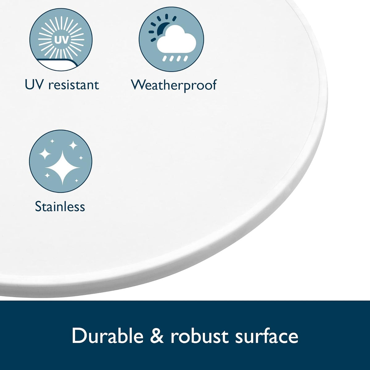 Beautissu Statafel Sylt Ø 80 cm Wit – Eettafel rond Indoor en Outdoor Inklapbare Tafel – Vouwtafel Partytafel