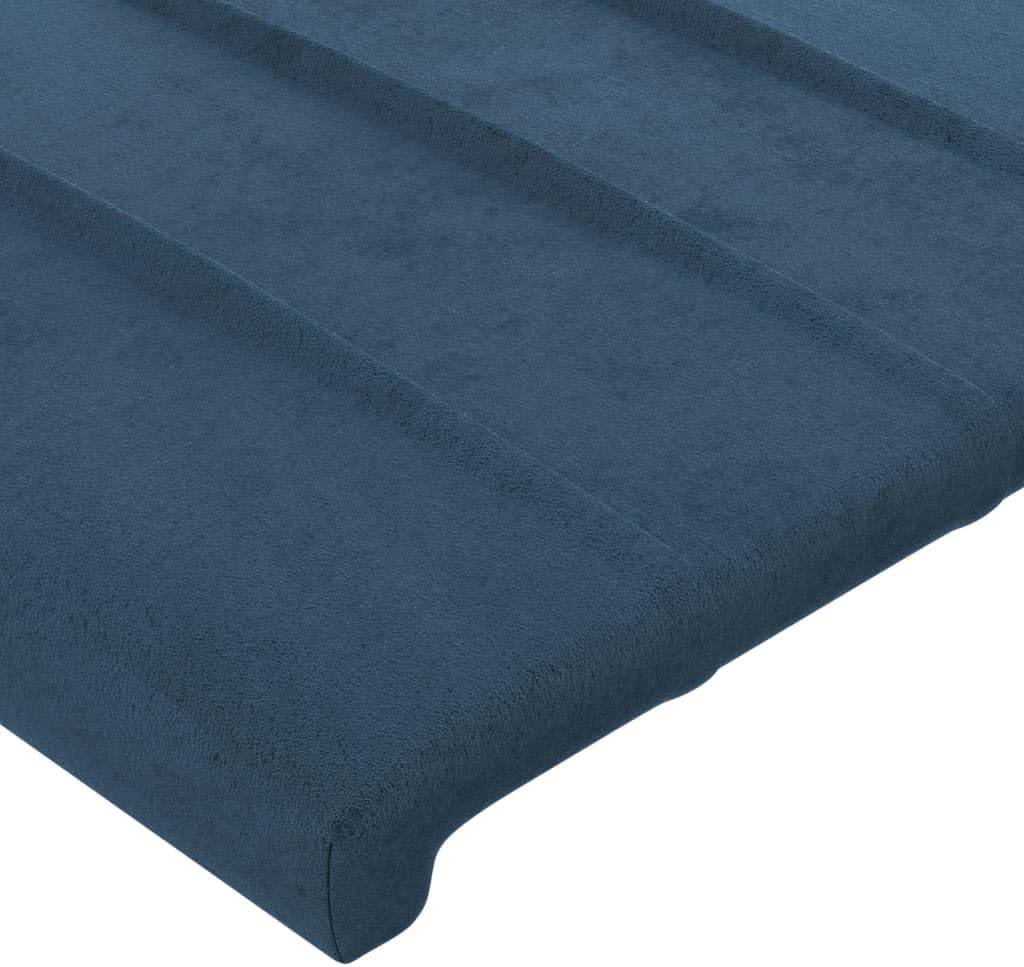 Hoofdbord – Bedbord – Houten Hoofdbord – Bed Accessoire – Slaapkamermeubel – Donkerblauw Velvet – Verstelbare Hoogte – Ingebouwde LED Verlichting