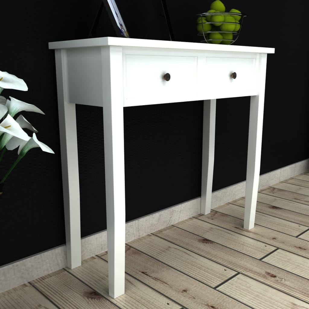 vidaXL Side Table with Drawers White Side Table Table Side Tables Furniture