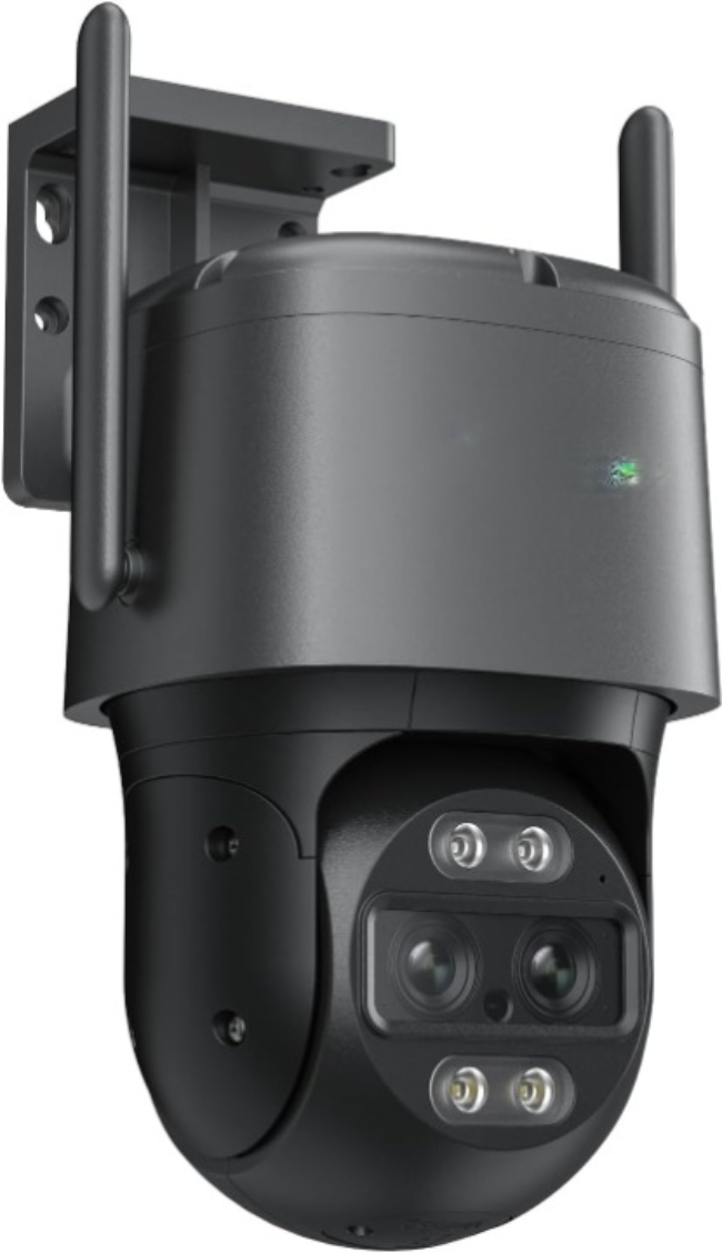 Beveiligingscamera - WiFi-beveiligingscamera - Camerabewaking - 4K Wi-Fi 6 - voor Buiten - met Dubbele Lens - 6X Hybride Zoom - 360° Zicht - Detectie van Personen - Voertuigen - Dieren - Automatisch Volgen - Kleurennachtzicht - Grijs