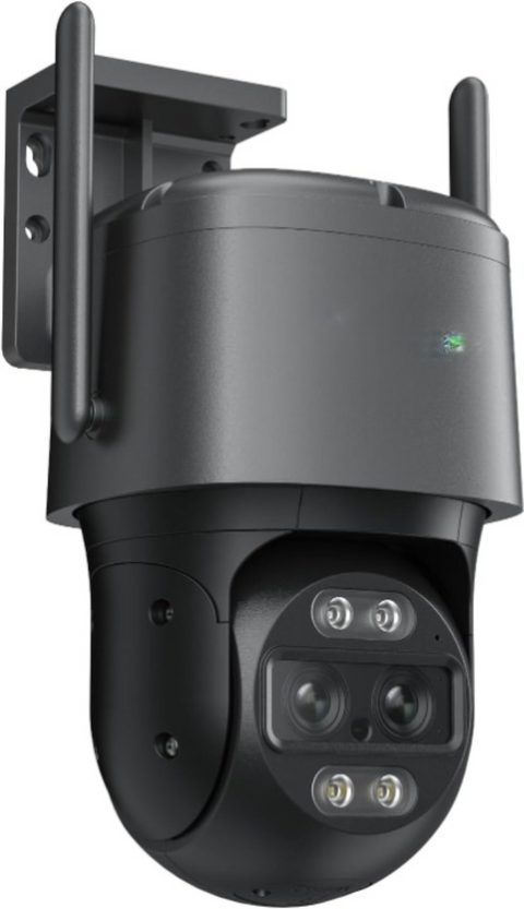Beveiligingscamera - WiFi-beveiligingscamera - Camerabewaking - 4K Wi-Fi 6 - voor Buiten - met Dubbele Lens - 6X Hybride Zoom - 360° Zicht - Detectie van Personen - Voertuigen - Dieren - Automatisch Volgen - Kleurennachtzicht - Grijs
