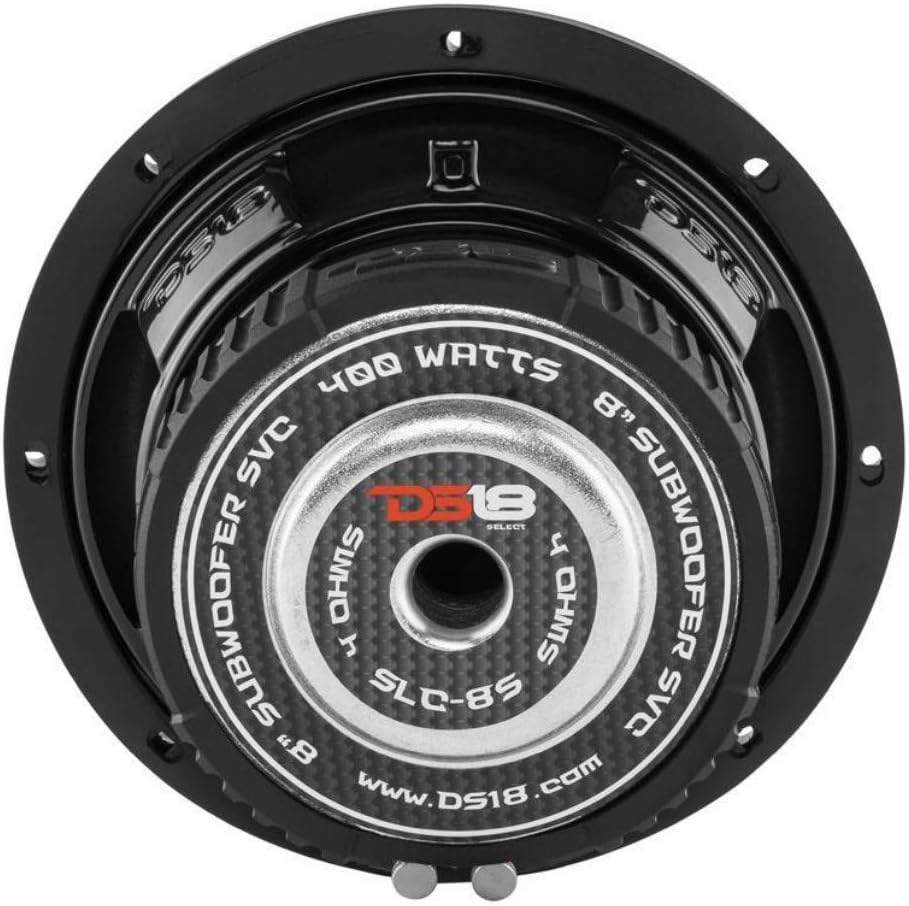 1 SUBWOOFER DS18 SELECT SLC-8S SLC8S 20,00 cm 200 mm 8" 200 watt rms en 400 watt max svc single voice coil 4 ohm sub ideaal voor kofferbakdeksel, 1 stuk