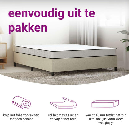 vidaXL Schuimmatras middelzacht 180x200 cm, tweepersoonsmatras, tweepersoons matras, matras schuimrubber, foam matras, matras schuim