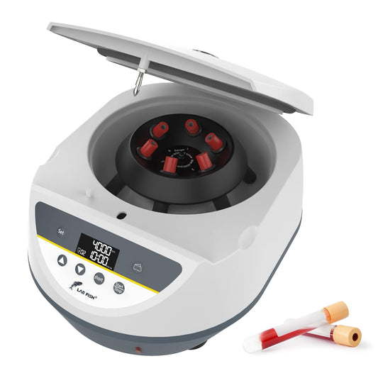 LAB FISH Laborcentrifuge voor 2ml 5ml 10ml 15ml buisjes, 500-5000 rpm Laagtoer, Max. 3074xg, 6-voudige rotor, Ideaal voor PRP/PRF