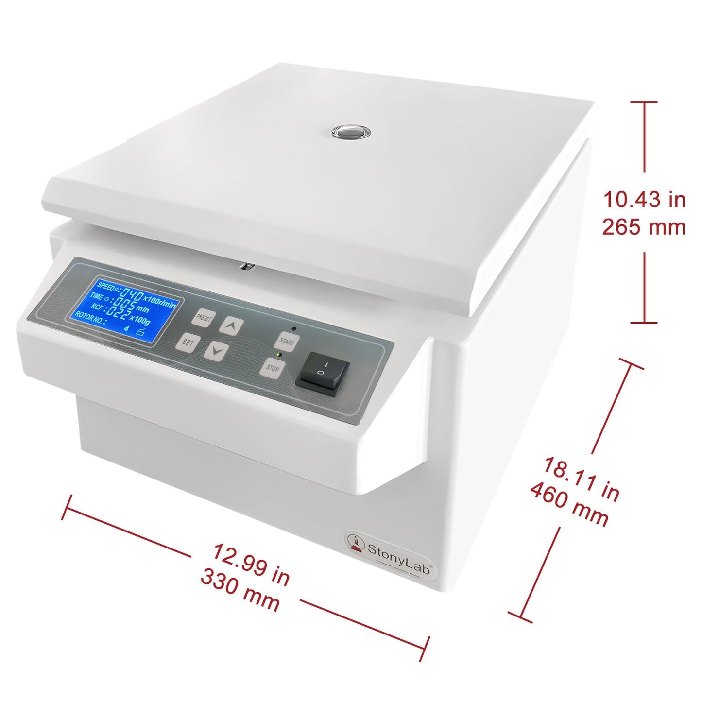 Lage-Snelheid Centrifuge – Tafelcentrifuge – Digitale Centrifuge – Laboratoriumcentrifuge – Labcentrifuge – 220V/60Hz – 8 x 15 ml Hoekrotor – 10 Snelheidsniveaus, 4000 RPM, 2400 x g