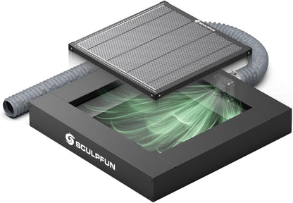 SCULPFUN H5 Lasersnijtafel met honingraatstructuur, 650 x 650 mm rookafzuiging en anti-ag-design voor S9, S10, S30 PRO Ultra SF A9, 40 W lasergraveermachine