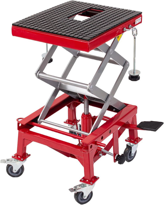 KATSU Motorfiets Hydraulische Schaarlift Motorbike Lift Stand met Wielen 300lbs Max Hefvermogen 161243