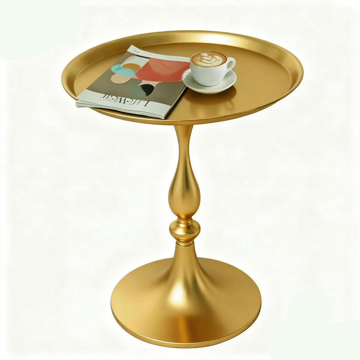 Bijzettafel van metaal (2 stuks) – elegant en minimalistisch design voor woonkamer, slaapkamer of thuiskantoor, ronde bijzettafels voor banken