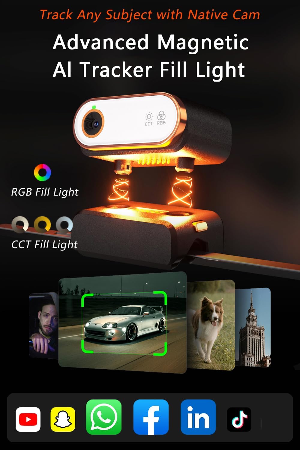 hohem iSteady M7 stabilisator voor smartphone, magnetische tracker AI CCT/RGB, 1,4 inch touchscreen, afstandsbediening afneembaar en stang, laadvermogen 500 g, Gimbal voor iPhone Android