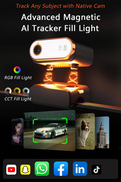 hohem iSteady M7 stabilisator voor smartphone, magnetische tracker AI CCT/RGB, 1,4 inch touchscreen, afstandsbediening afneembaar en stang, laadvermogen 500 g, Gimbal voor iPhone Android
