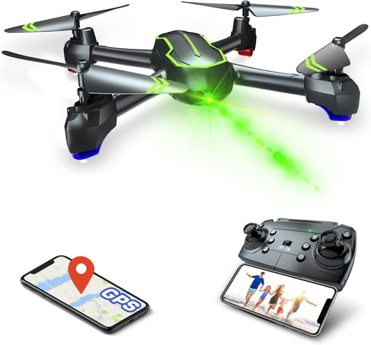 Loolinn | GPS Drone met HD 1080P Camera voor Beginnersdrone - RC Quadcopter met 1080p Camera, Volgmodus, GPS Automatische Terugkeer, 32 Minuten Vliegtijd (Cadeau voor Beginners)