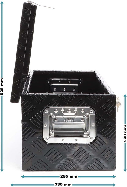 XPOtool aluminium gereedschapskist 50,8x30,5x24 cm zwart transportbox afsluitbaar toolbox