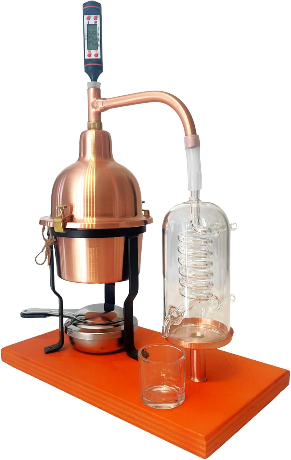 CAFA Copper Alembic Distiller with Bohemian Glass Spool, 0.6 L Capacity - QUORE