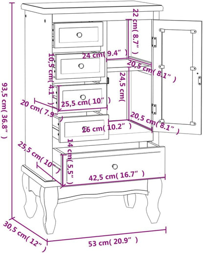 5 Drawer and 2 Shelves Chest of Drawers (White) Dresser Drawers Cabinet Chest of Drawers