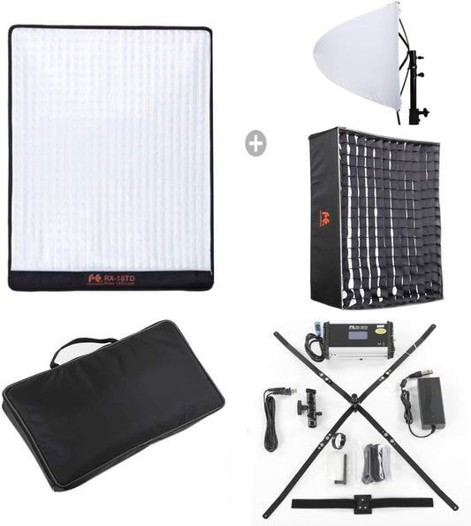 Flexibel LED-Videopaneel – LED-Videolicht, LED-Paneel, LED-Fotoverlichting, Continu Licht – 100 W Bi-Color 3000 K tot 5600 K – Oprolbaar Ontwerp met Honingraatgrid Softbox Diffuser