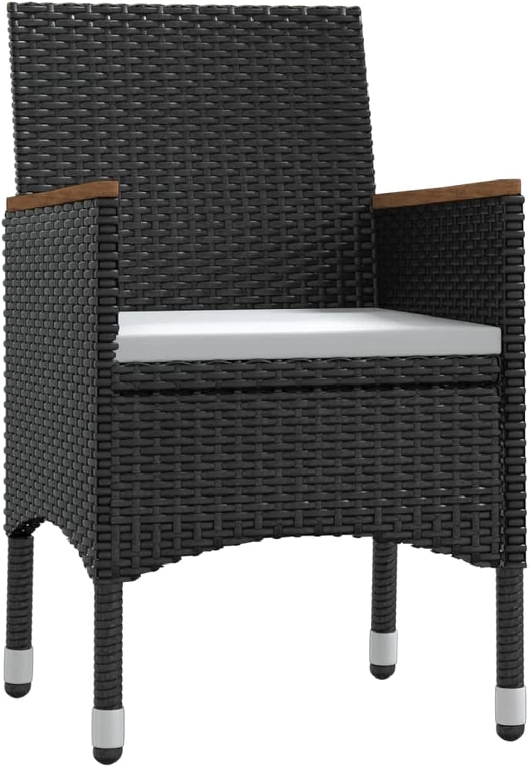 Gecheer Tuinmeubelset, 3-delig, met zwarte kussens, tafel en stoelen, terrasmeubels, type 5 - QUORE