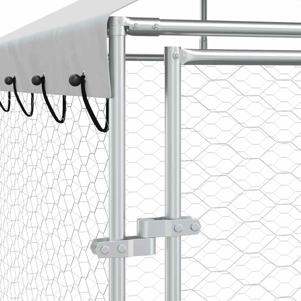 Buitenkennel – Hondenren – Dierenren – Buitenren – Kennel 4 x 4 x 2,5 m – Gegalvaniseerd Staal – Water- en UV-bestendig Dak