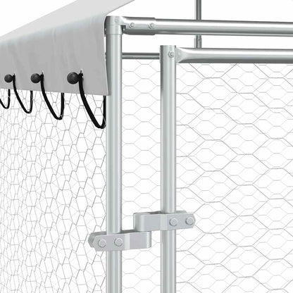 Buitenkennel – Hondenren – Dierenren – Buitenren – Kennel 4 x 4 x 2,5 m – Gegalvaniseerd Staal – Water- en UV-bestendig Dak