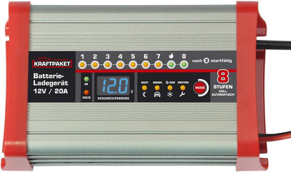 Acculader – Batterijlader – Oplader – Auto-oplader – 12V 20A Slim Automatisch Laadsysteem – Compatibel Met WET, GEL, AGM, EFB Batterijen