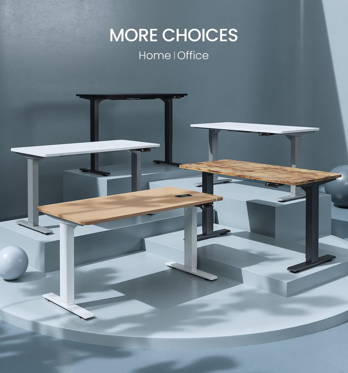 Maidesite Height Adjustable Electric Desk Height Adjustable Table Frame,Suitable for All Common Tabletops,2-Stage Lifting Legs(Black) - QUORE