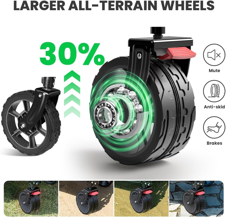 Strandwagen met grote universele wielen, 300 l, zware campingwagen met rebound-handvat, vouwwagen, camping, tuinwagen, inklapbare winkelwagen