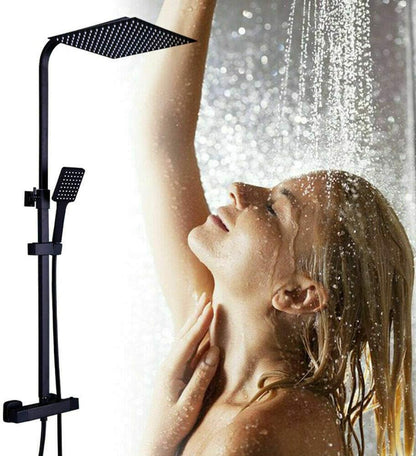 Thermostaat Douchesysteem – Douchepaneel – Regendouche – Handdouche – Doucherail – Roestvrij Staal – Veiligheidsstop 38 °C