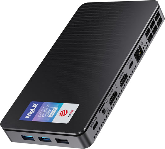 MeLE Mini PC Overclock4C N300 32GB 512GB, Reddot-Winnend Micro PC, PCIe 3.0 x4/HDMI/USB-C PD3.0/Video-uitgang, Wi-Fi/Gigabit Ethernet - Voor Thuis, Kantoor, Industrieel, Educatief