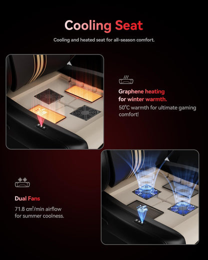 AutoFull M6 Ultra Gaming Stoel, Gaming-stoel met massagefunctie, 720° verstelbare armleuning, Auto Dynamic Tracking lendensteun, Ergonomische gaming stoel met voetsteun, Zwart