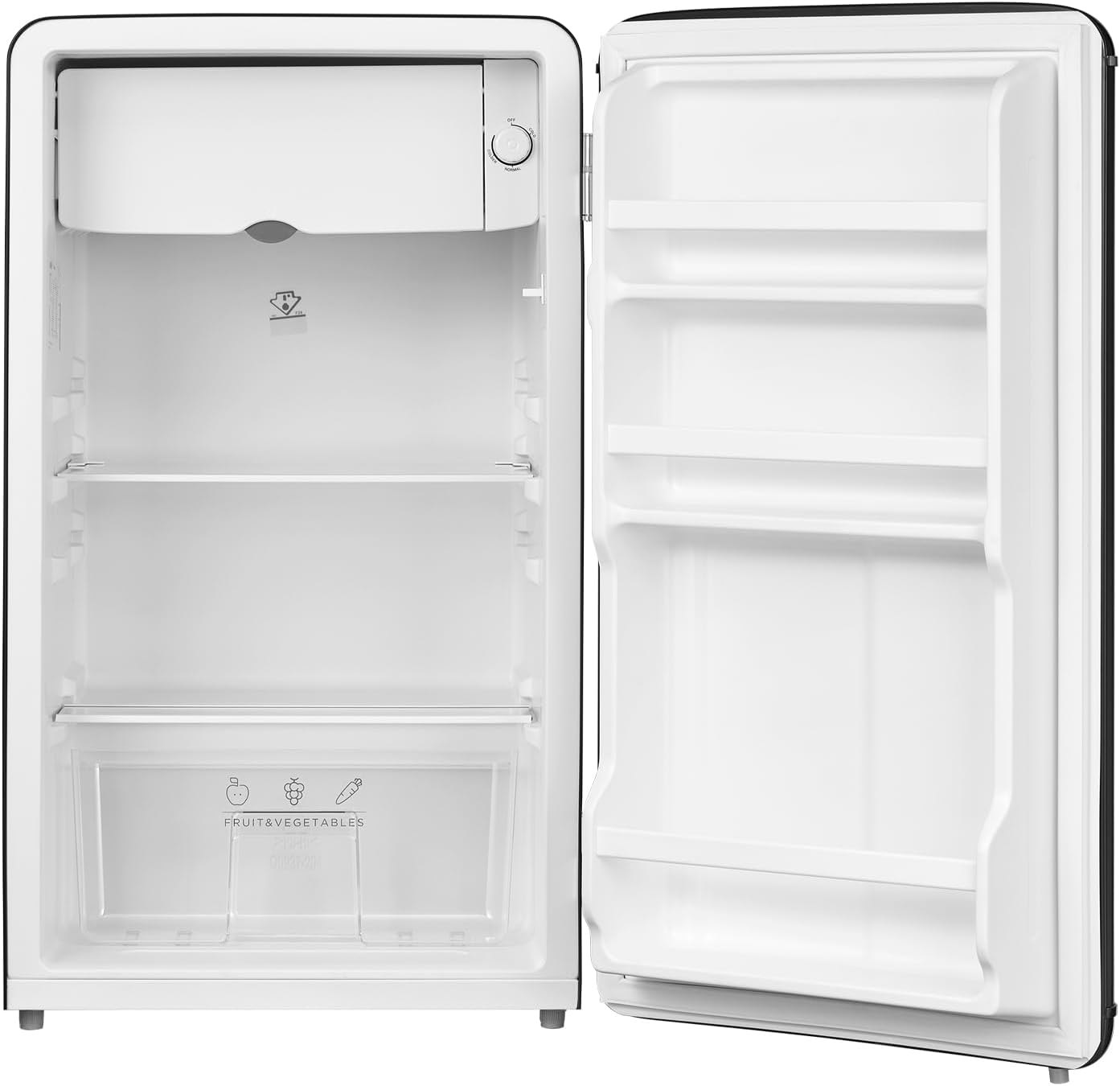 Koelkast – Retro Koelkast – Mini Koelkast – Vrijstaande Koelkast – Onderbouw Koelkast – Compact 93 Liter – Instelbare Thermostaat & Koelvak