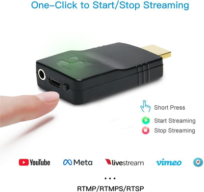 DDMALL 4K HDMI H265/264 HEVC-encoder, draadloze video-encoder, HDMI-encoderondersteuning SRT RTMP RTMPS RTSP TCP UDP HLS, live-encoder voor Twitch YouTube en meer (HEV-4KW)