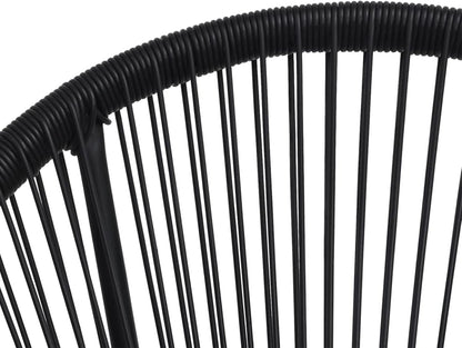 Round Garden Chair Set of 2 Black Rattan Garden Chairs Relax Garden Chair Outdoor Chair - QUORE