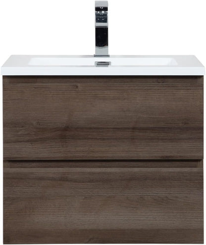 Bathing resort Bathroom Furniture Set Angela 60 cm - Brown Oak - Bathroom Furniture with Washbasin - QUORE