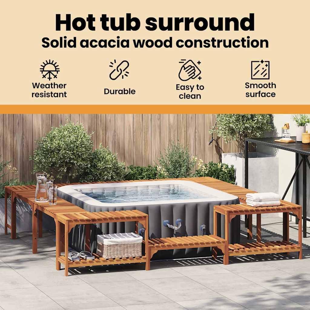 vidaXL Hot Tub Environment Brown 250 x 250 cm - QUORE