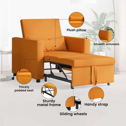vidaXL Modern Ergonomic Armchair Dark Yellow | Compact Upholstered Chair For Living Room Stylish Seat With Wheels Comfortable Reading Durable Breathable Fabric Movable - QUORE