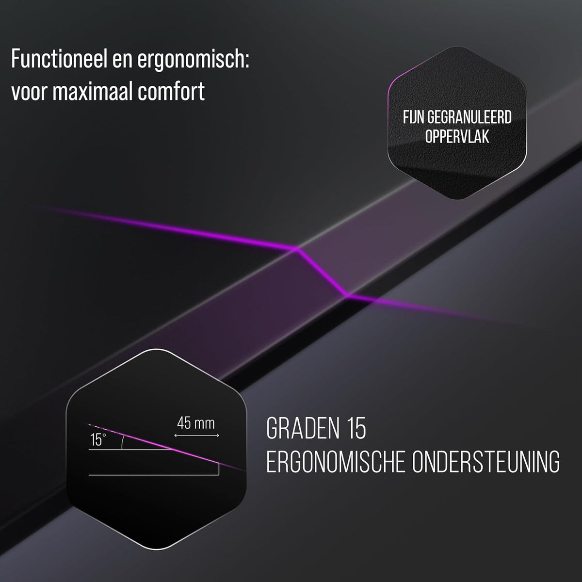 Ultimate Setup® Tafelblad 160x80, Bureaublad, Gaming Bureau, Kantoortafel, Gaming Desk, Standing Desk, Massief MDF-blad (Zwart, 160x80x2,5 cm)