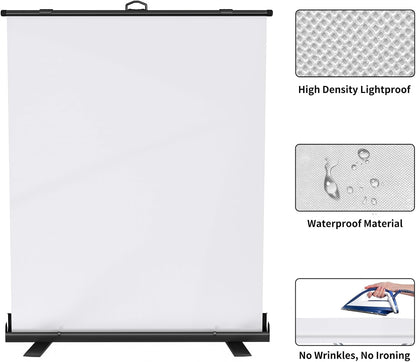 Witte schermachtergrond, WASJOYE professionele inklapbare pull-up chromakey-paneel, automatisch vergrendelende kreukbestendige fotografie-achtergrond voor fotovideostudio, live game, streaming