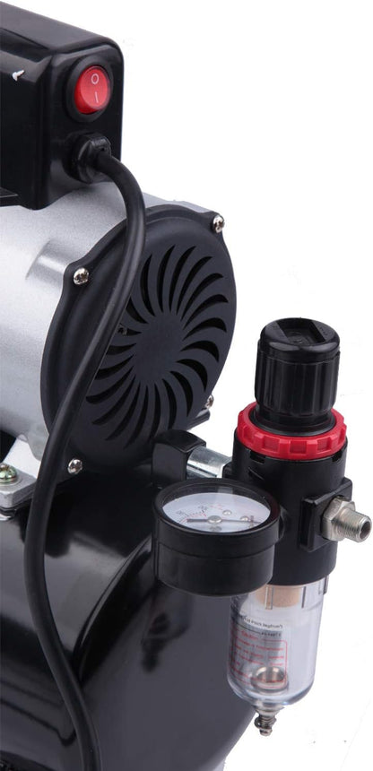 Airbrush Compressor – Olievrije Compressor – Pomp – Luchtcompressor – Spuitpomp – Stil Geluidsniveau – 3L Tank Met Koelventilator