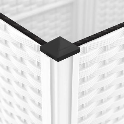 Gecheer Garden Planter with Trellis White 120x40x136cm PP - QUORE